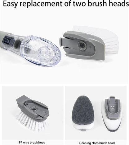 Soap Dispensing Dish Brush with Long Handle