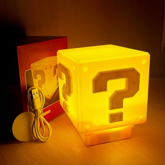 Super Mario Mini Question Block Lamp with Sound
