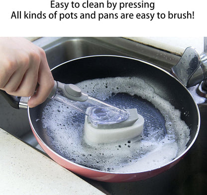 Soap Dispensing Dish Brush with Long Handle
