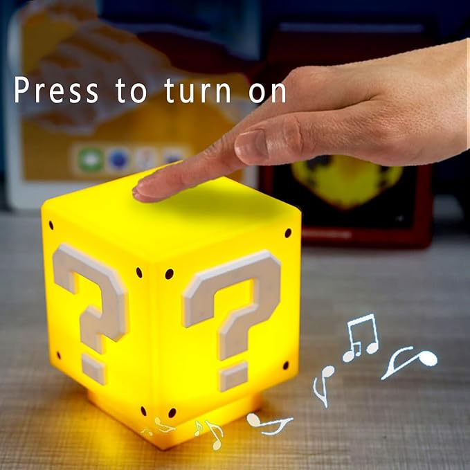 Super Mario Mini Question Block Lamp with Sound