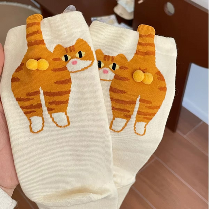 Cute 3D Ball Cat Socks